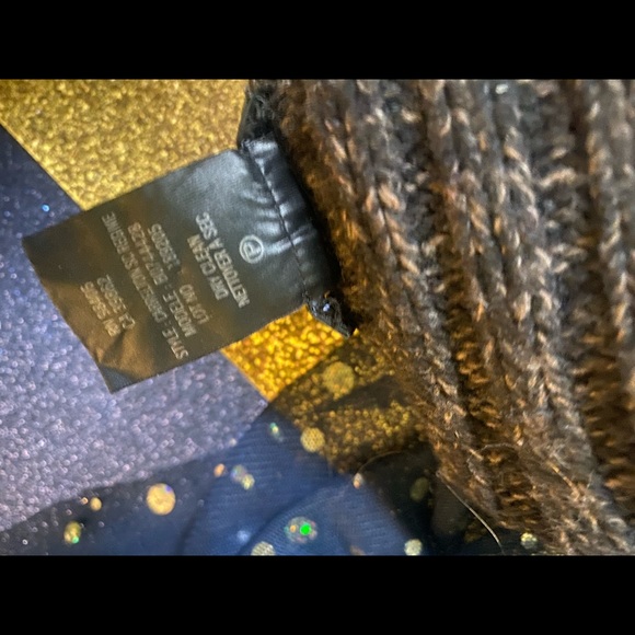 THEORY RUSTIC BRWN WOOL IKNIT SNOOD Scarf LUX GORG - Picture 5 of 5